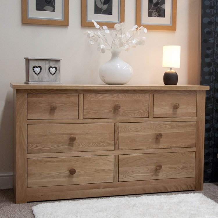 Oak double chest store of drawers